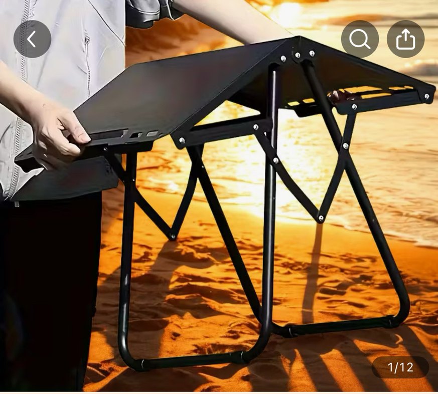 Katlanabilir Siyah Kamp Masası - Görsel 5