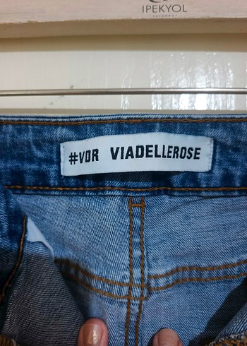 Düğmeli, Baskılı Loose Fit Kadın Kot Pantolon - Görsel 3