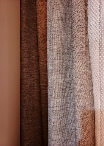 Kahverengi Gri Modern Desensiz Perde - Görsel 3