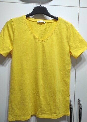 LCW bayan basic t-shirt sarı