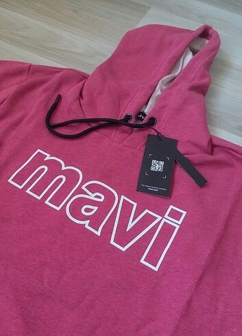 m Beden Mavi kopşüyonlu sweatshirt