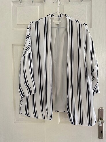 Çizgili astarlı temiz blazer ceket