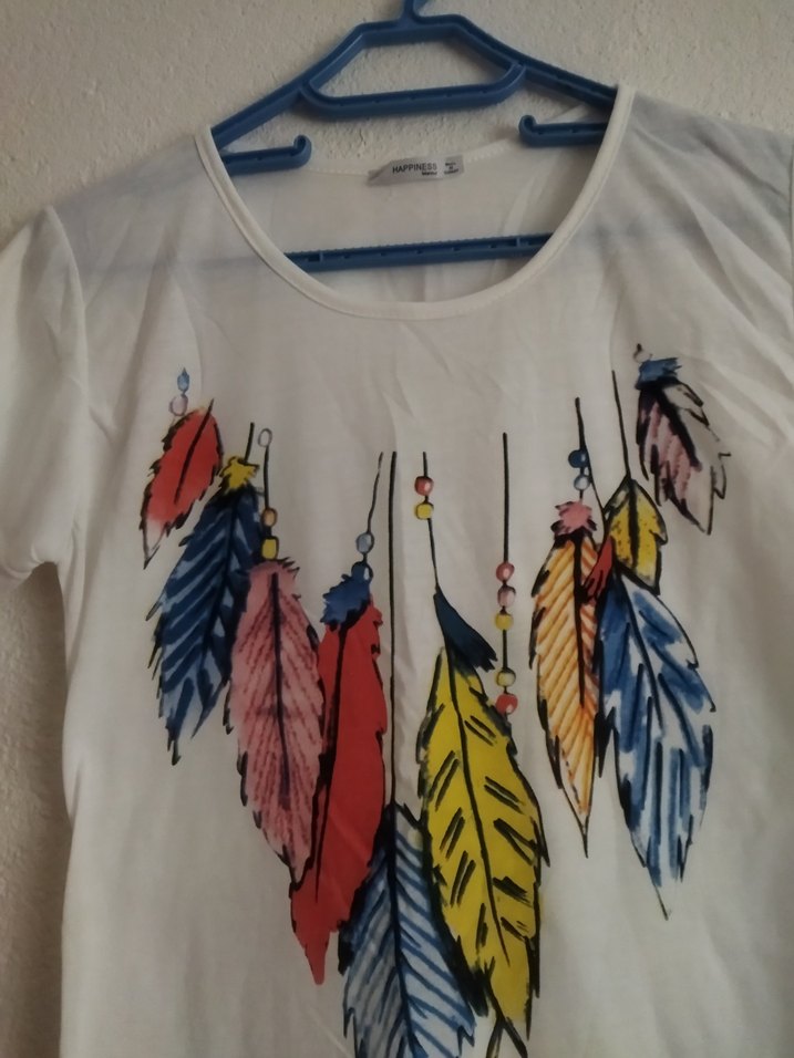 Bohem Desenli Kısa Kollu Kadın Tişört - Görsel 2