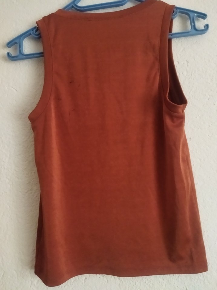 Kadın Kahverengi Süet Kolsuz Atlet - Görsel 2