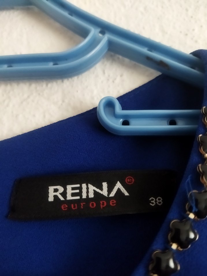 Parlak Mavi Kemerli Midi Elbise - Görsel 3