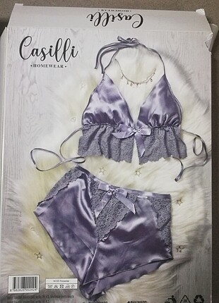 SATEN DANTELLİ ŞORT TAKIM
