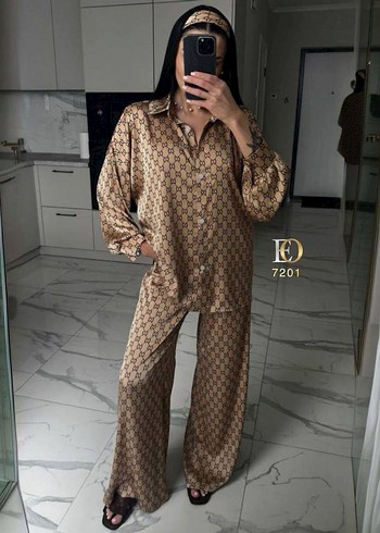 Gucci GUCCİ Desenli Kahverengi Kadın Takım