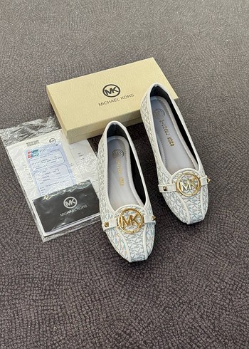 Michael Kors Beyaz Baskılı Kadın Topuklu Babet