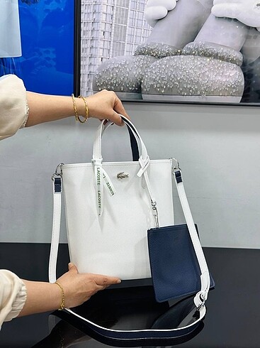 New New New ???? Lacoste Anna çift taraflı omuz çanta Double sid