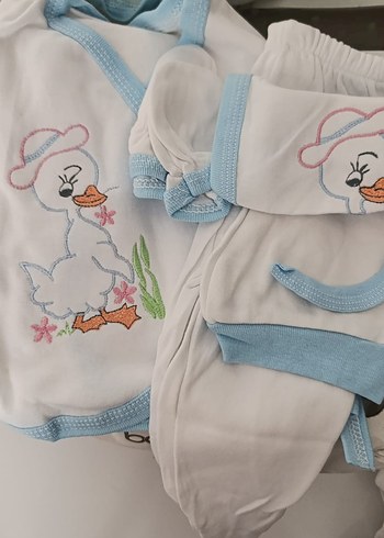 Diğer Erkek bebek Nakışlı Beyaz Bebek Hastane Takımı