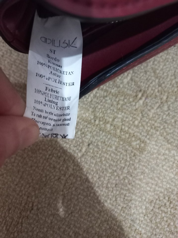 Kırmızı Deri Tokalı Kadın Çanta - Görsel 5