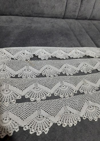 El Yapımı Beyaz Dantel Şerit - Görsel 2