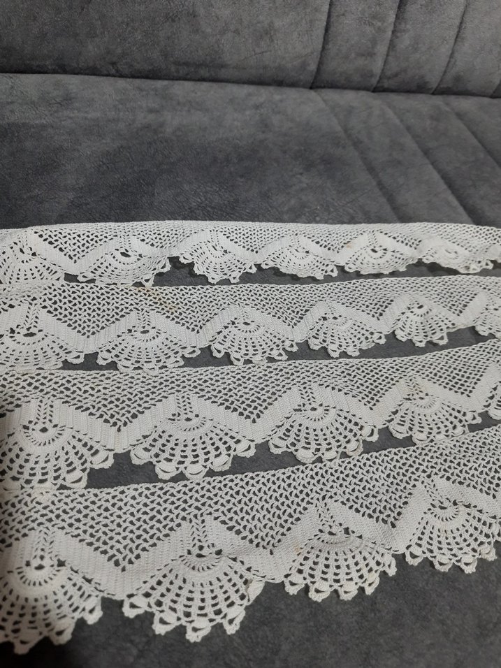 El Yapımı Beyaz Dantel Şerit - Görsel 2