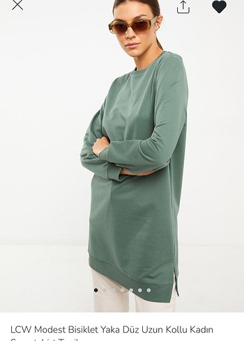 Kadın Haki Rahat Kesim Uzun Kollu Tunik - Görsel 5