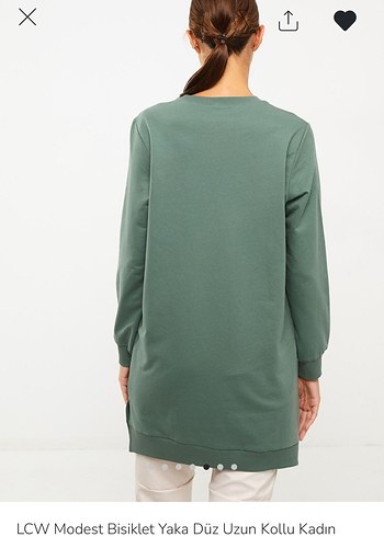 Kadın Haki Rahat Kesim Uzun Kollu Tunik - Görsel 7