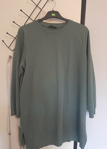 Kadın Haki Rahat Kesim Uzun Kollu Tunik - Görsel 2