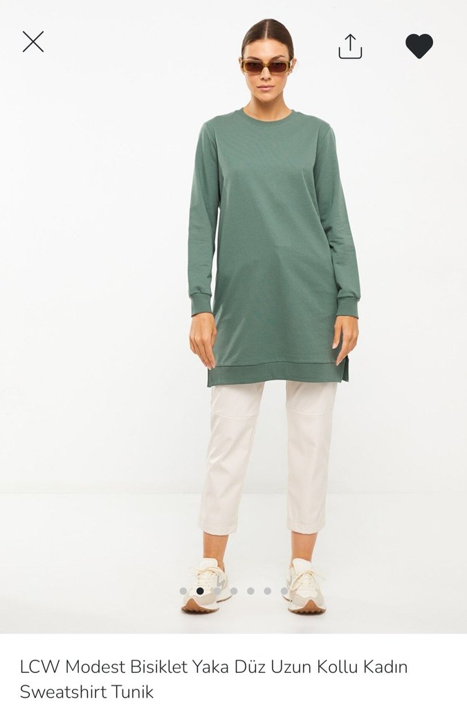 Kadın Haki Rahat Kesim Uzun Kollu Tunik - Görsel 4