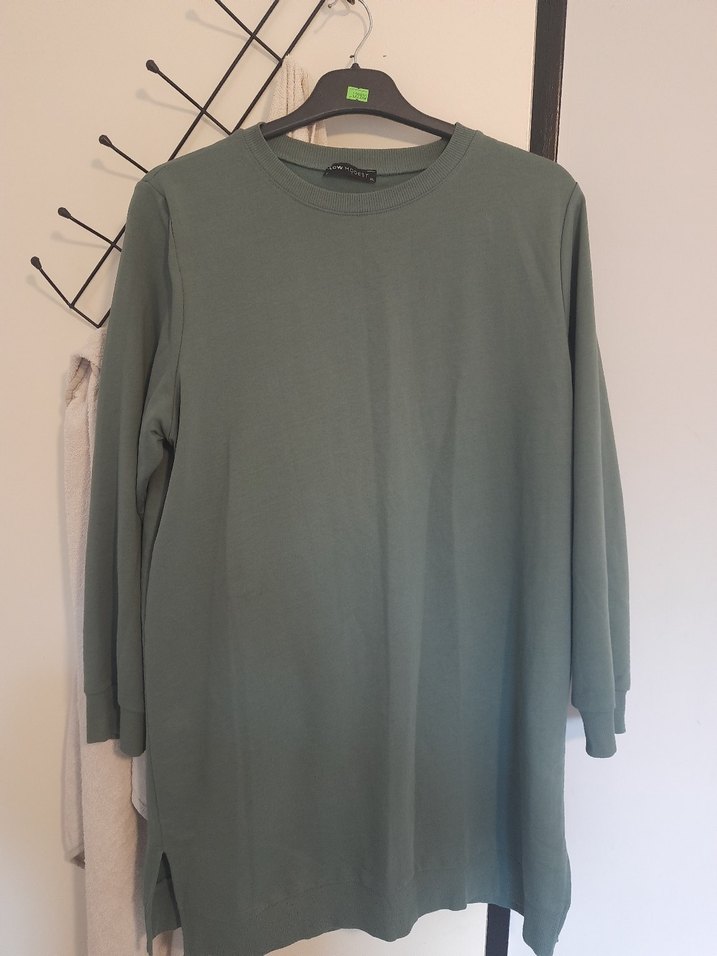 Kadın Haki Rahat Kesim Uzun Kollu Tunik - Görsel 2