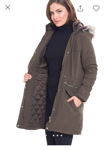 Kahverengi Sıcak Tüylü  Kadın Ceket mont - Görsel 11