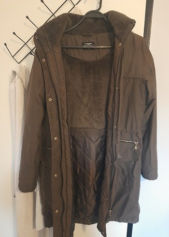 Kahverengi Sıcak Tüylü  Kadın Ceket mont - Görsel 4