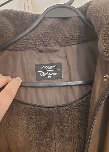 Kahverengi Sıcak Tüylü  Kadın Ceket mont - Görsel 8