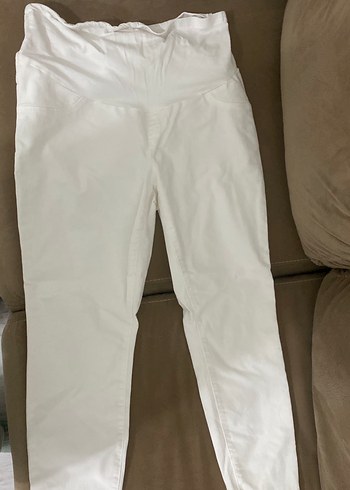 Beyaz Hamile Pantolonu, Normal Boy, Dar Kesim - Görsel 2