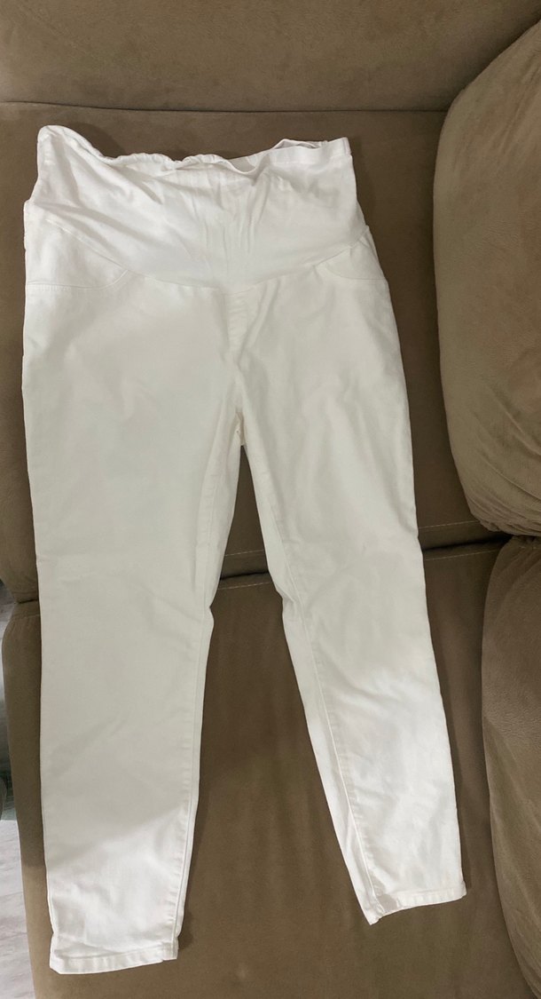 Beyaz Hamile Pantolonu, Normal Boy, Dar Kesim - Görsel 2