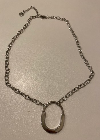Gri Minimalist Gotik Kadın Kolye