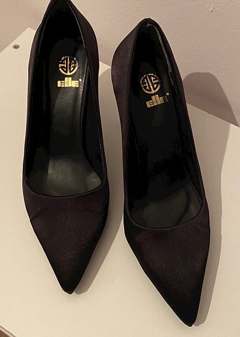 Siyah saten Stiletto Kadın Topuklu Ayakkabı