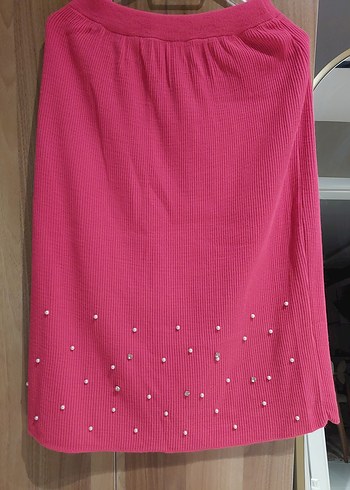 Pembe Nakışlı Mini Triko İncili takim - Görsel 5