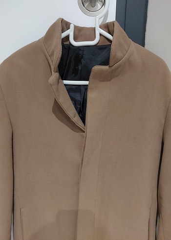 Bej Erkek Süet Kaban Düğmeli Midi Boy - Görsel 2