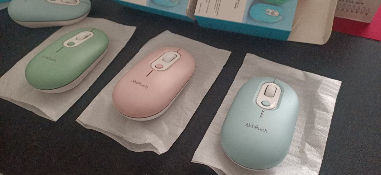 Pastel Bej Kablosuz Mouse AbbRuch - Görsel 2