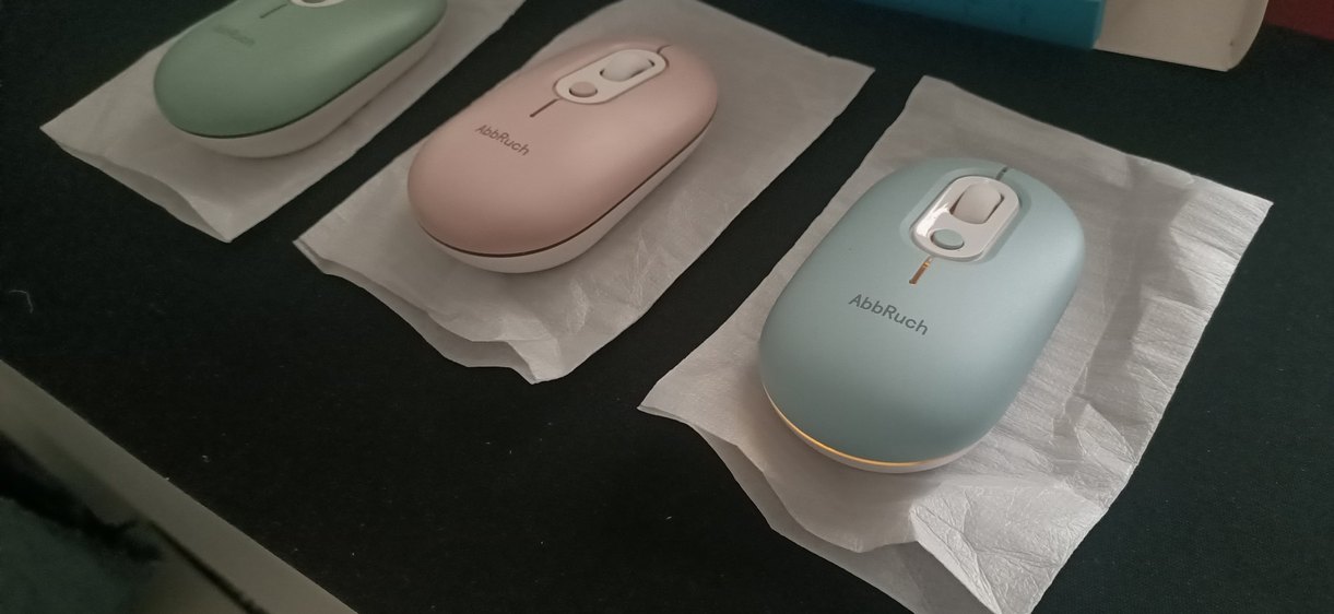 Pastel Bej Kablosuz Mouse AbbRuch - Görsel 5