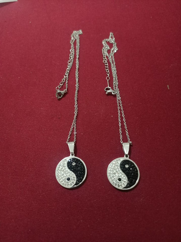 Payetli Yin Yang Mini Kolye - Görsel 4