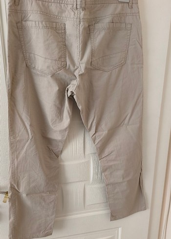 sıfır Bej Erkek Keten Normal Paça Pantolon - Görsel 3