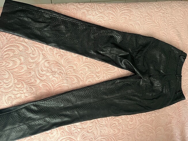 Eyyo içi pamuklu deri pantolon - Görsel 4