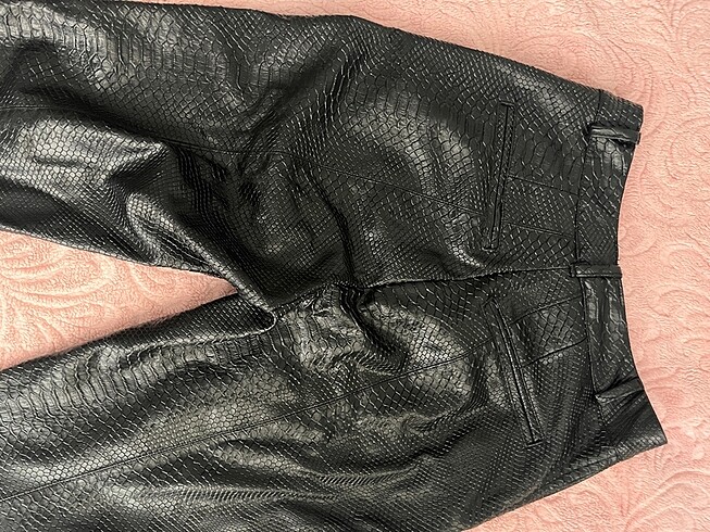 Eyyo içi pamuklu deri pantolon - Görsel 5