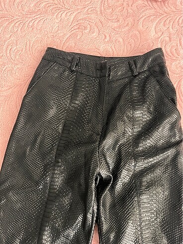 Eyyo içi pamuklu deri pantolon - Görsel 3