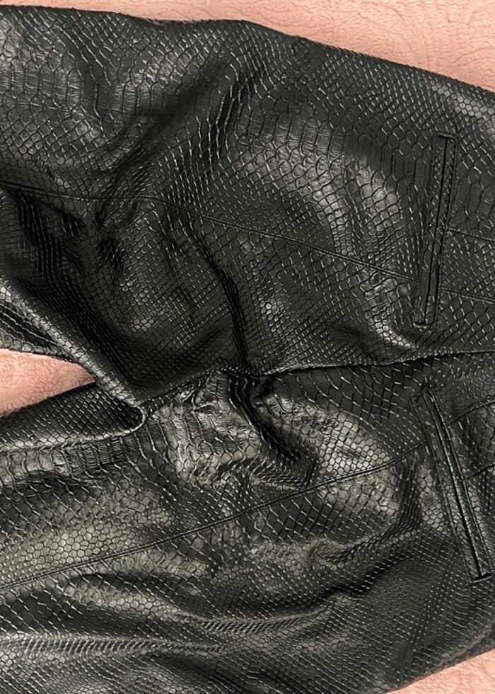 Eyyo içi pamuklu deri pantolon - Görsel 5