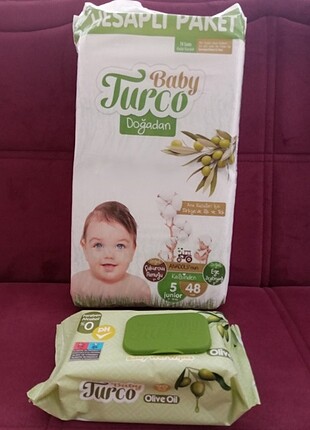 Baby Turco 5 Numara 48 adet+Islak Mendil