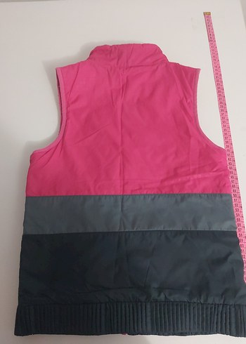 Standart Beden Beden Kız Çocuk Fermuarlı Pembe Spor Yelek