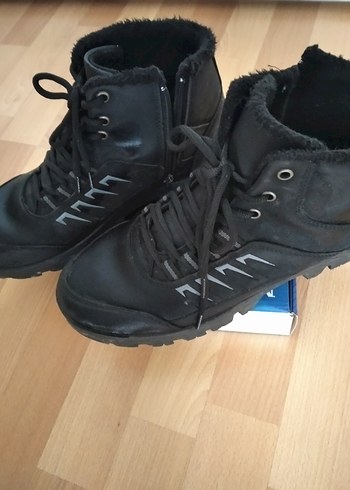 Siyah Bağcıklı ve yandan fermuarlı Erkek  Bot - Görsel 3