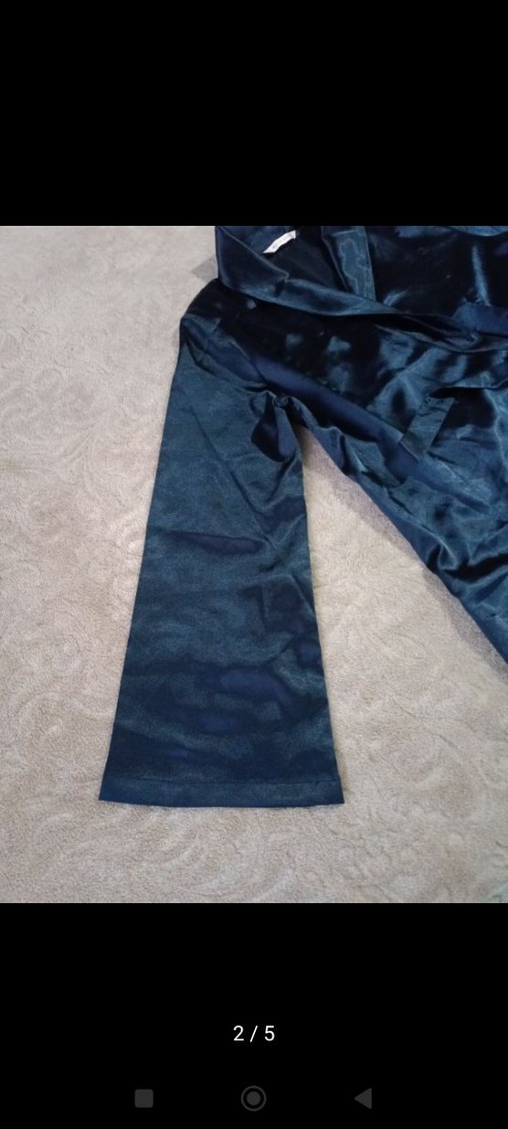 Lacivert Midi Kadın Uzun Kollu Sabahlık - Görsel 2