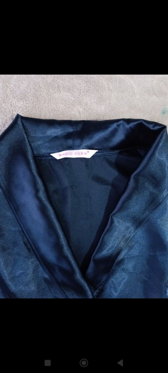 Lacivert Midi Kadın Uzun Kollu Sabahlık - Görsel 3