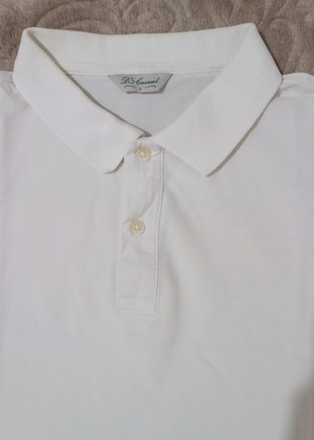 Erkek Beyaz Pamuklu Polo yaka Tişört - Görsel 2