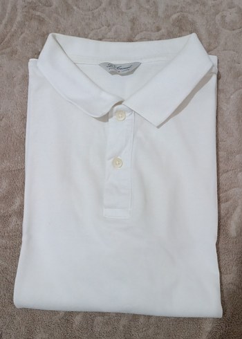 Erkek Beyaz Pamuklu Polo yaka Tişört - Görsel 4
