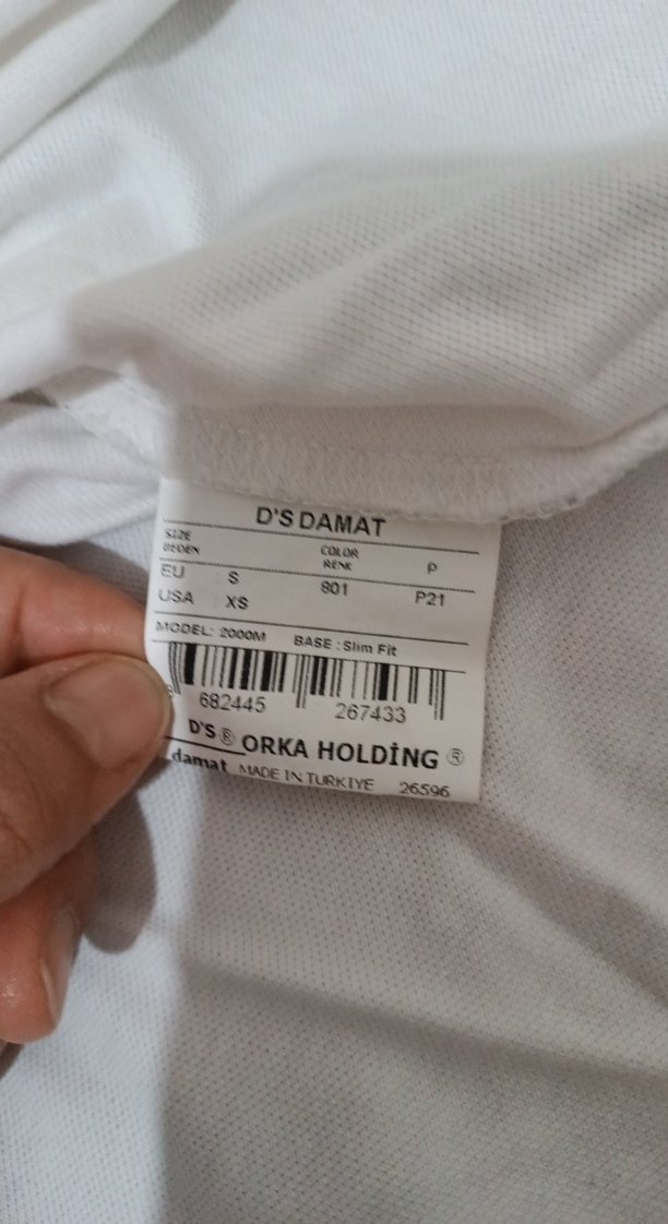 Erkek Beyaz Pamuklu Polo yaka Tişört - Görsel 3