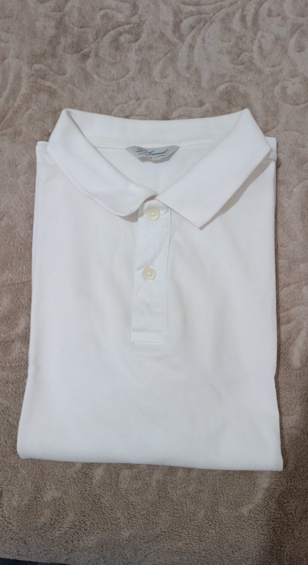 Erkek Beyaz Pamuklu Polo yaka Tişört - Görsel 4