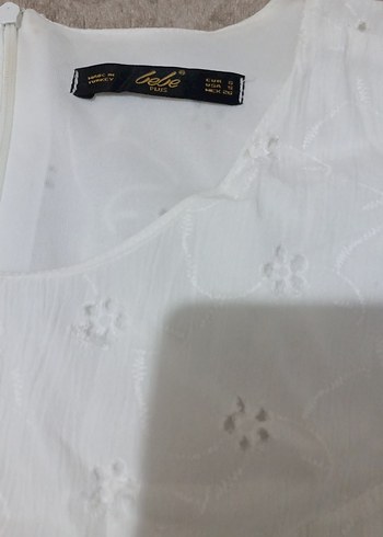 Nakışlı Beyaz Uzun Pamuklu Elbise - Görsel 6