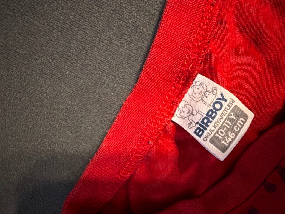 Açı koleji Kırmızı Baskılı Erkek Tişörtü, Kısa Kollu - Görsel 2